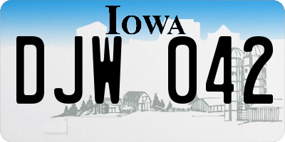 IA license plate DJW042