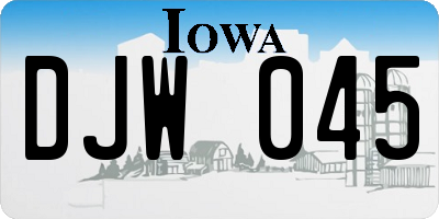 IA license plate DJW045