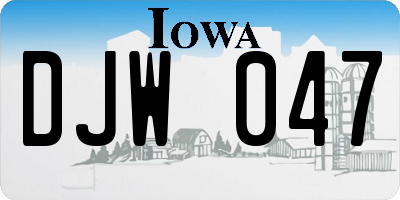 IA license plate DJW047