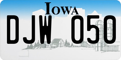 IA license plate DJW050