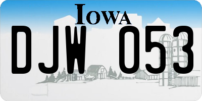 IA license plate DJW053