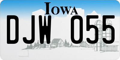 IA license plate DJW055