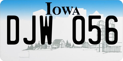 IA license plate DJW056