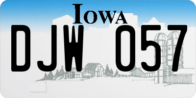 IA license plate DJW057
