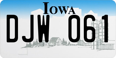 IA license plate DJW061