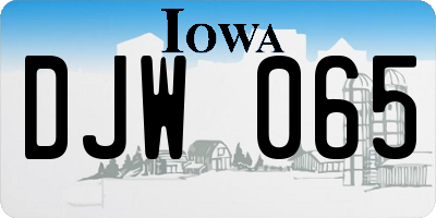 IA license plate DJW065