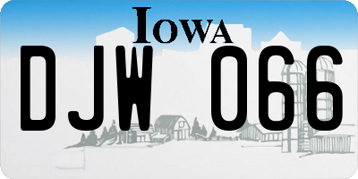 IA license plate DJW066