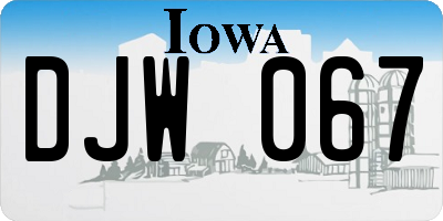 IA license plate DJW067