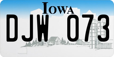 IA license plate DJW073