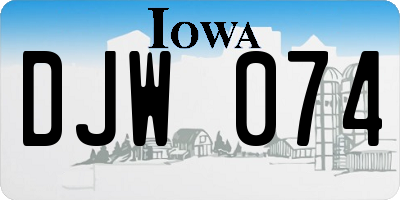 IA license plate DJW074