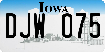 IA license plate DJW075