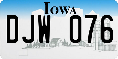 IA license plate DJW076