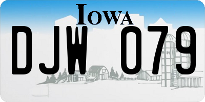 IA license plate DJW079