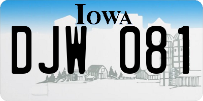 IA license plate DJW081