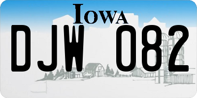 IA license plate DJW082