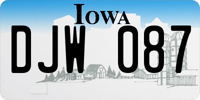 IA license plate DJW087