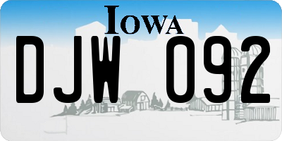 IA license plate DJW092