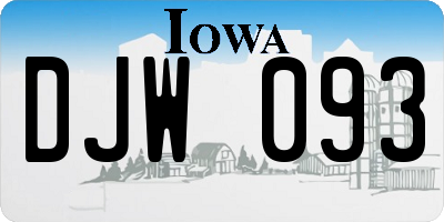 IA license plate DJW093