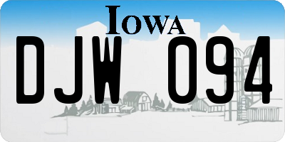 IA license plate DJW094