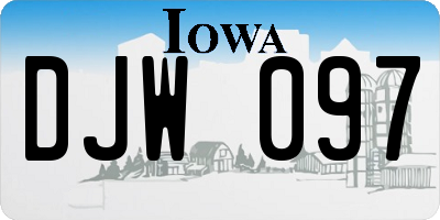IA license plate DJW097