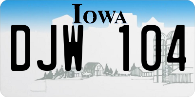 IA license plate DJW104