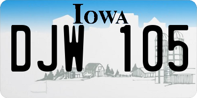 IA license plate DJW105