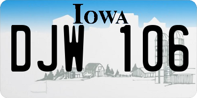 IA license plate DJW106