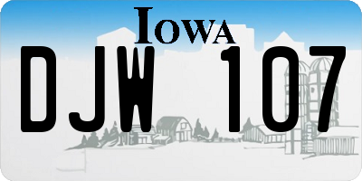 IA license plate DJW107