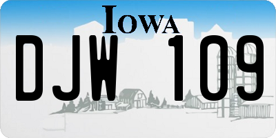 IA license plate DJW109