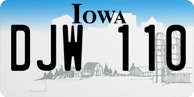 IA license plate DJW110