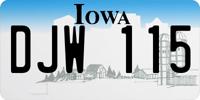 IA license plate DJW115