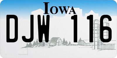 IA license plate DJW116