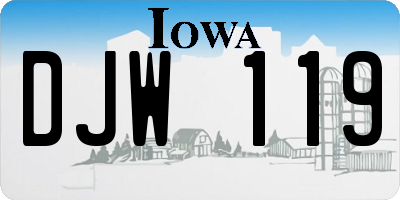 IA license plate DJW119