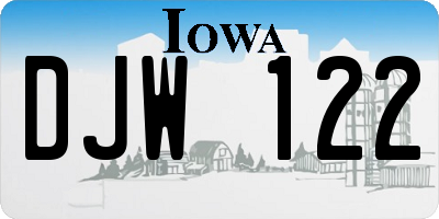 IA license plate DJW122
