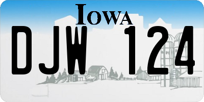 IA license plate DJW124