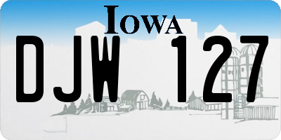 IA license plate DJW127