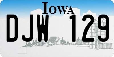 IA license plate DJW129