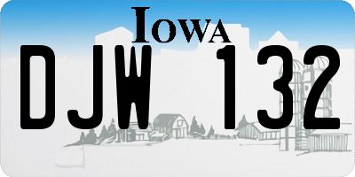 IA license plate DJW132