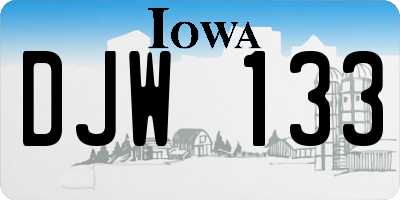 IA license plate DJW133