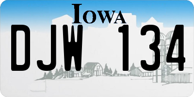 IA license plate DJW134