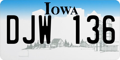 IA license plate DJW136
