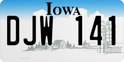 IA license plate DJW141