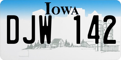 IA license plate DJW142