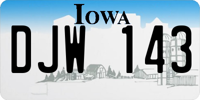 IA license plate DJW143
