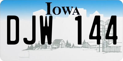 IA license plate DJW144