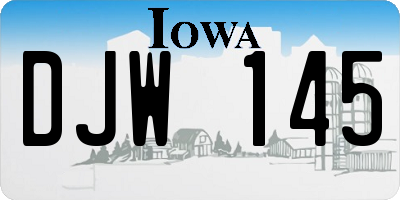 IA license plate DJW145