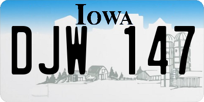 IA license plate DJW147