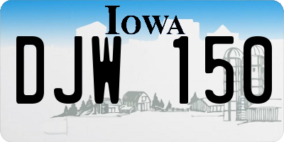 IA license plate DJW150