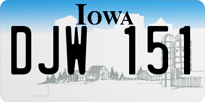 IA license plate DJW151