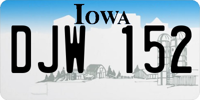 IA license plate DJW152